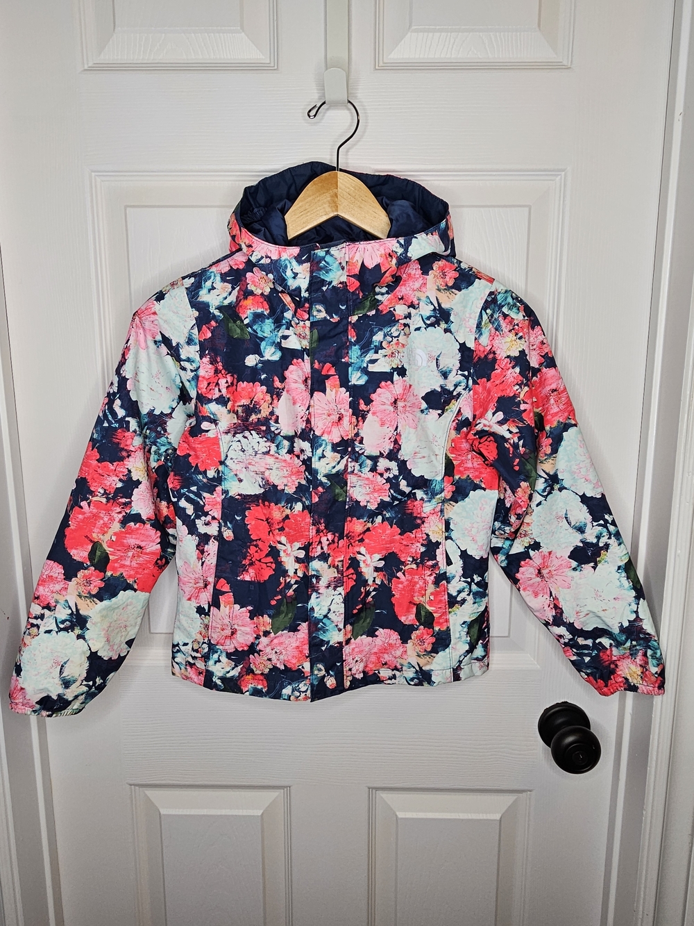 The North Face Girls' Floral Lightweight Jacket Hooded Coat Size S